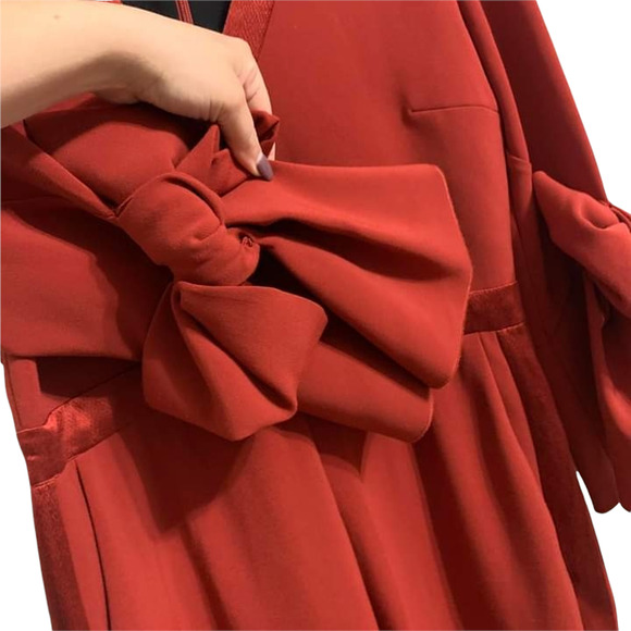 ROKSANDA Florent Bow Sleeve Stretch Crepe Jumpsuit Red 12 ASO Kerry Washington‎ - Picture 4 of 10